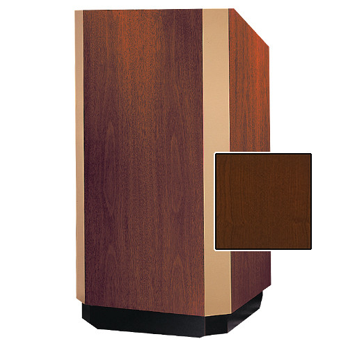 Da-Lite Yorkshire Adjustable Floor Lectern (32", Cherry Veneer, Brass Trim)
