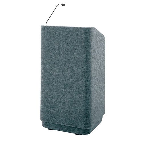 Da-Lite Concord 42" Special Needs Floor Lectern with Gooseneck Microphone and Electric Height Adjustment (Gray Carpeted)