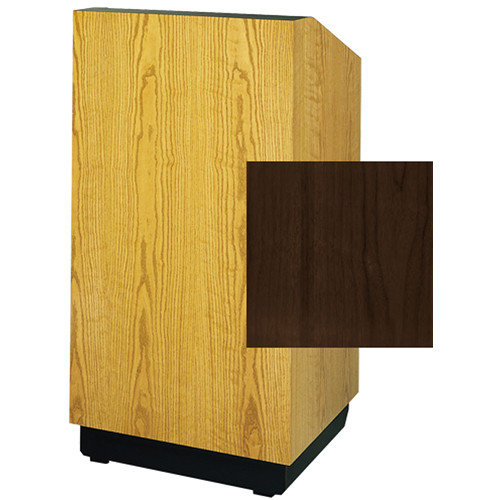 Da-Lite Lexington 25" Stacking Lectern with Gooseneck Microphone (Heritage Walnut Veneer)