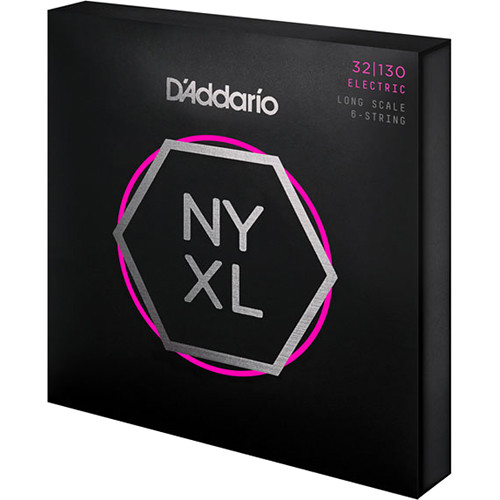 D'Addario NYXL32130 Regular Light Electric Bass Strings (6-String Set, Long Scale, 32-130)