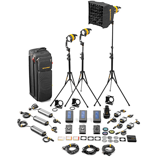 Dedolight DLED4-D Daylight LED 3-Light Master Kit (Mains & Battery Operation)