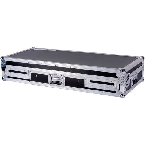 DeeJay LED Coffin for Two Pioneer CDJ-2000 and DJM-2000 Mixers with Low Profile Wheels and Laptop Shelf