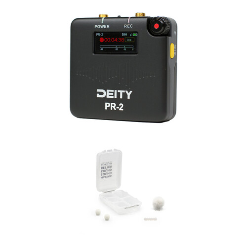 Deity Microphones PR-2 32-Bit Float Pocket Audio Recorder with Lavalier Mic & White Outdoor Mic Kit