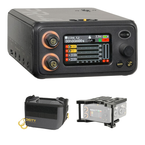 Deity Microphones PR-4 Portable 4-Input / 6-Track 32-Bit Float Field Recorder with Bag and Cage Kit