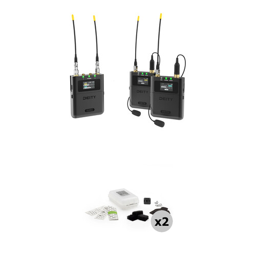 Deity Microphones Theos Digital 2-Person Camera-Mount Wireless Omni Lavalier Microphone System with Black Mic Hiding Kits (550 to 663 MHz)