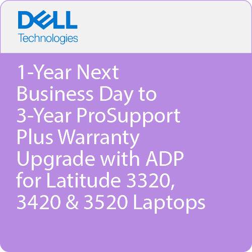 Dell 1-Year Next Business Day to 3-Year ProSupport Plus Warranty Upgrade with ADP for Laptops