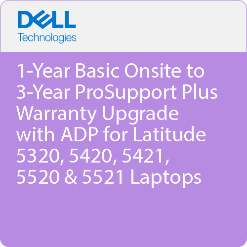 Dell 1-Year Basic Onsite to 3-Year ProSupport Plus Warranty Upgrade with ADP for Laptops