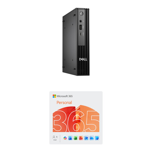 Dell Pro Micro Desktop Computer & Microsoft 365 Personal Kit (1-User License / 12-Month Subscription)