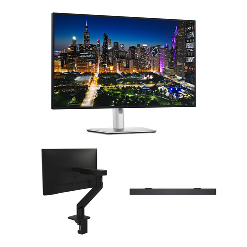 Dell UltraSharp 31.5" 4K HDR 120 Hz Monitor with Slim Soundbar & Monitor Arm Kit