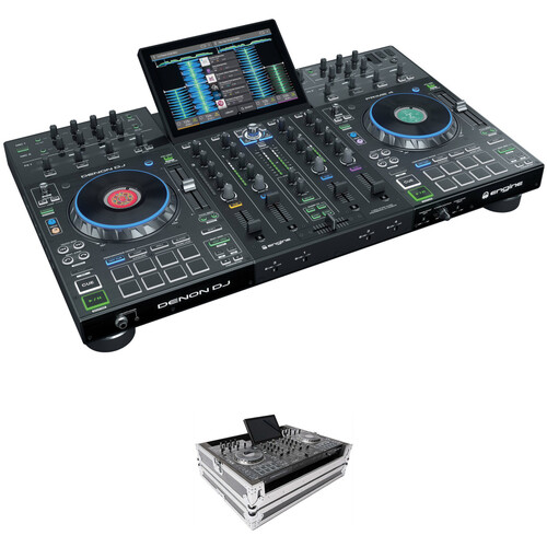 Denon DJ Prime 4 Standalone 4-Deck DJ System Kit with Hardshell Case