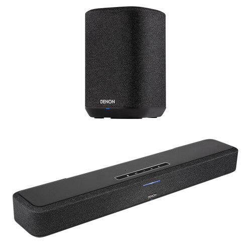 Denon Home Sound Bar SB550 and Home 150 Wireless Speaker Kit (Black/Black)