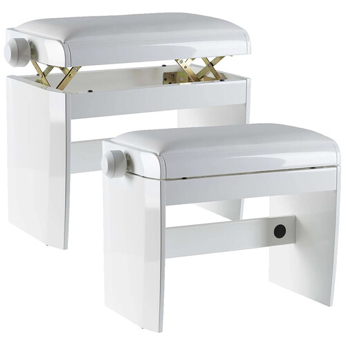 Dexibell Adjustable Piano Bench (Polished White)