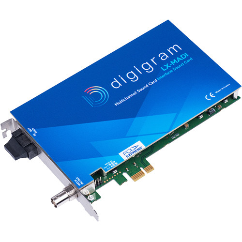 Digigram PCIE Card with 1X Madi Optical I/O (64/64) with Word Clock I/O for Windows/Linux