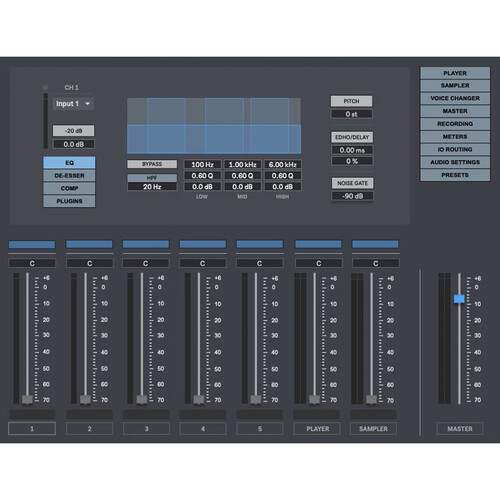 Digital Brain Instruments Podcaster Streaming and Broadcasting Mixer Software