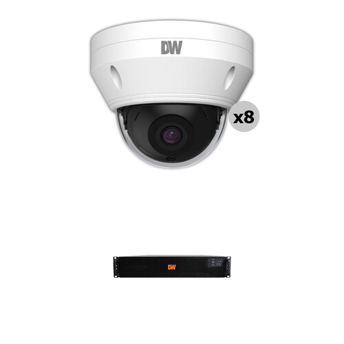 Digital Watchdog Eight 5MP Network Dome Cameras with Blackjack P-Rack Server (80TB) Cannabis Solution Kit