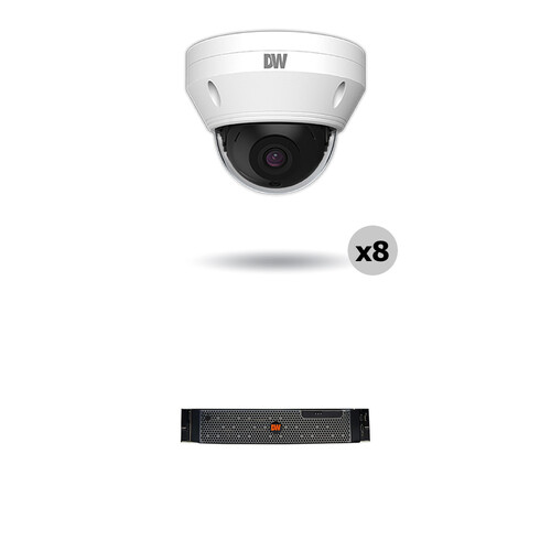Digital Watchdog Eight 4MP Network Dome Cameras with Blackjack Rack Server (240TB) Cannabis Solution Kit