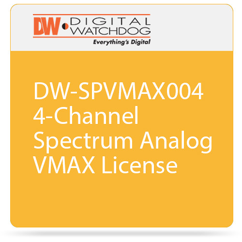 Digital Watchdog DW-SPVMAX004 4-Channel Spectrum Analog VMAX License