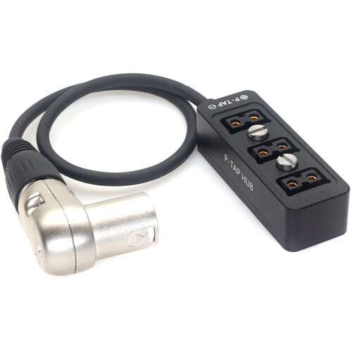 DigitalFoto Solution Limited 4-Pin XLR to 3 x D-Tap Splitter Hub Cable for Blackmagic URSA Mini Pro (1.6')