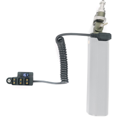 DigitalFoto Solution Limited D-Tap Male to Three D-Tap Female Splitter with Voltage Monitor & Screw (15-39.4")