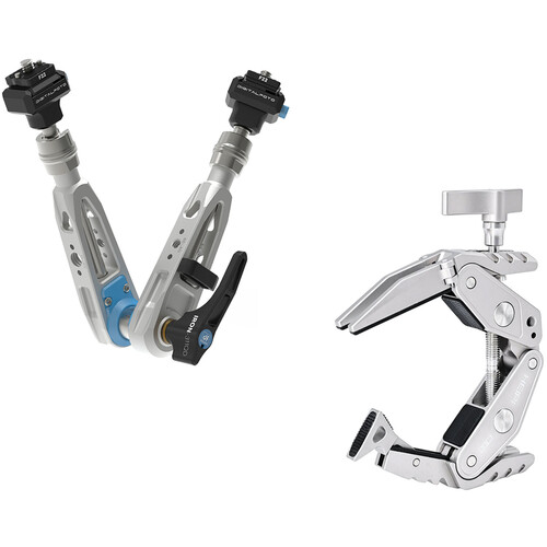 DigitalFoto Solution Limited IRON-C100S 11" Damping Hover & F22 Quick Release Magic Arm with Heipi C100 Super Clamp (Glacier Silver)