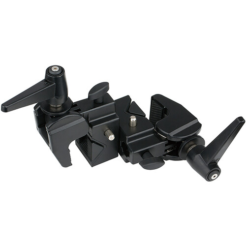 DigitalFoto Solution Limited Double Super Clamp with Straight Locking Knob (Black)