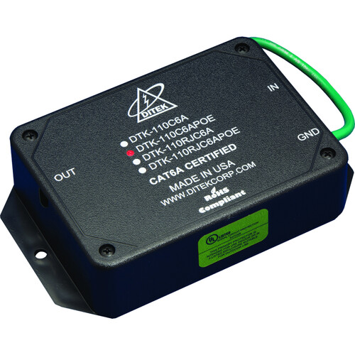 DITEK 10 Gigabit Cat 6a PoE Surge Protector