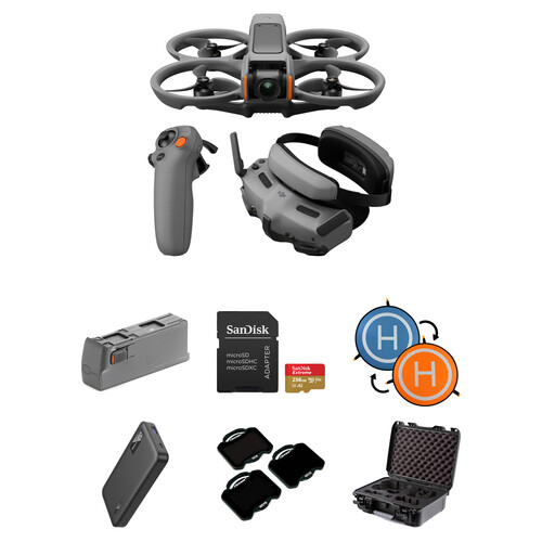 DJI Avata 2 FPV Drone with 1-Battery Fly More Combo, Extra Battery & Accessory Bundle