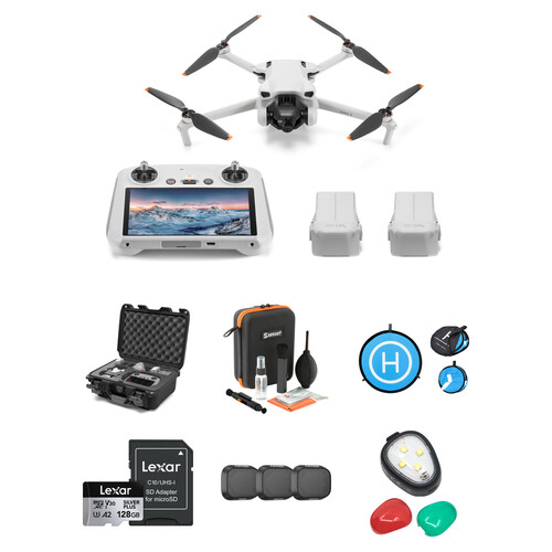 DJI Mini 3 with DJI RC Remote and Hard-Shell Case Kit (Fly More Combo)