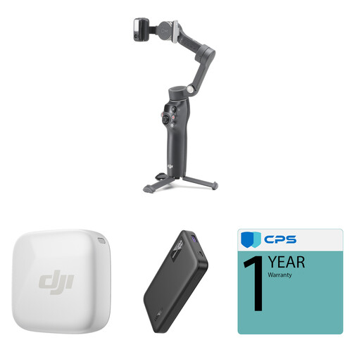 DJI Osmo Mobile 7P Smartphone Gimbal with Mini Clip-On Transmitter & Power Bank Kit (Arctic White)