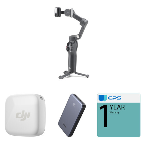 DJI Osmo Mobile 7P Smartphone Gimbal with Mini Clip-On Transmitter & Power Bank Kit (Arctic White)