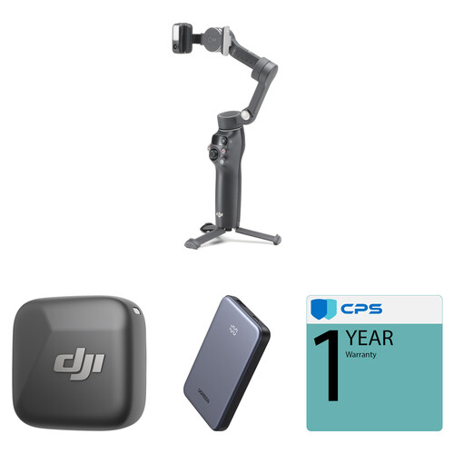 DJI Osmo Mobile 7P Smartphone Gimbal with Mini Clip-On Transmitter & Power Bank Kit (Black)