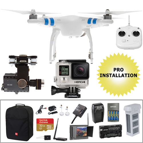 DJI Phantom 2 Pre-Assembled Bundle with Datalink, HERO4 Black & Backpack