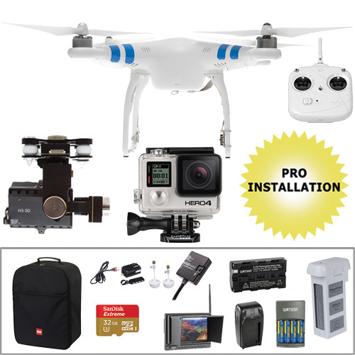 DJI Phantom 2 Pre-Assembled Bundle with GoPro HERO4 Black and Backpack