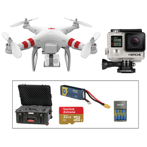DJI Phantom 1.1.1, GoPro HERO4 Black, Spare Battery, 32GB Card + Case Kit