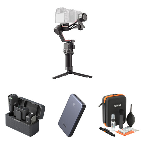 DJI RS 3 Gimbal Stabilizer Combo and Wireless Microphone System/Recorder Accessory Kit