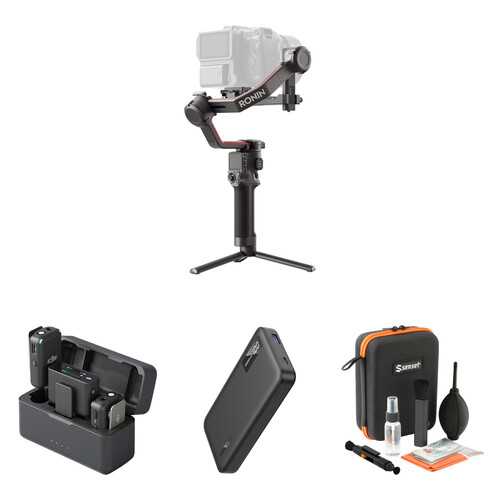 DJI RS 3 Pro Gimbal Stabilizer Combo and Wireless Microphone System/Recorder Accessory Kit