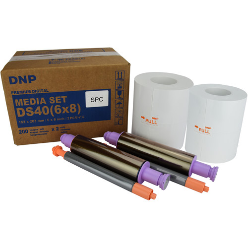 DNP 6 x 8" Center Perforated Media Set for DS40 Printer (2-Pack)