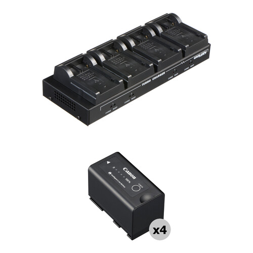 Dolgin Engineering TC40-CAN Four-Position Charger Kit with 4 x Canon BP-955 Batteries