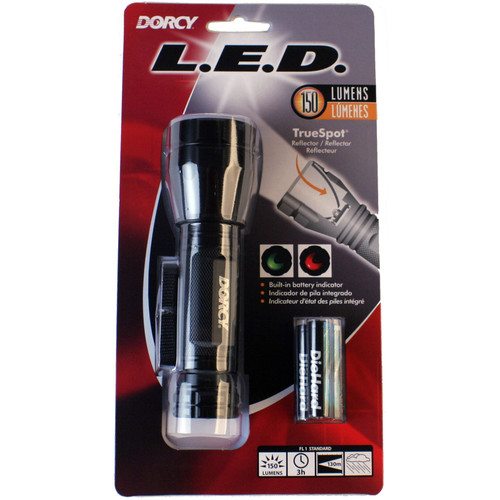 dorcy 41 4299 290 lumen rechargeable led flashlight 150 Floating Water Resistant with Carabineer Clip, Yellow (41-2510) When you turn the light off Dorcy 41-2594 Flashlight, D Battery,