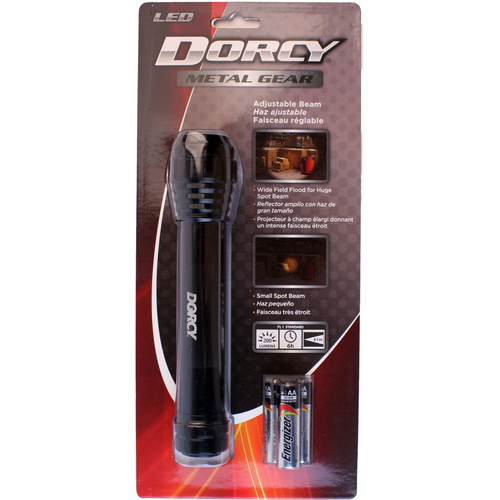 Dorcy 200 Lumen LED Metal Gear Focusing Flashlight (Black)