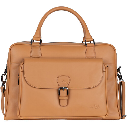 Dorr MANTA Genuine Leather Business Bag with Front Pocket (Camel)