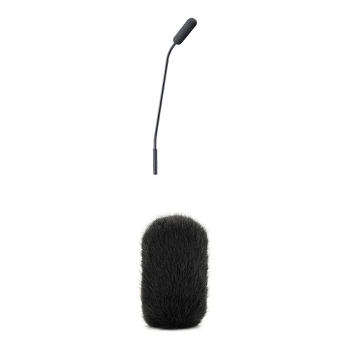 DPA Microphones 4098 CORE Supercardioid Microphone with 11" Top & Bottom Gooseneck & Bubblebee Fur Windkiller Kit (Black)