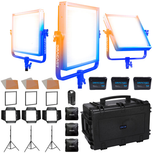 Dracast Pro Series Bi-Color LED Light Panel (Gold Mount, ENG 4-Light Kit)