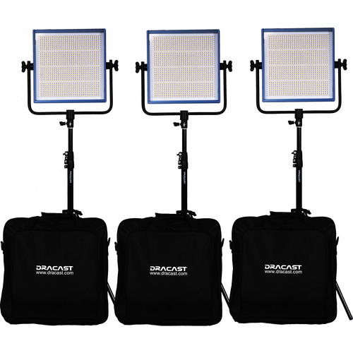 Dracast Pro Series LED1000 Daylight LED Light Panel (V-Mount, 3-Light Kit)
