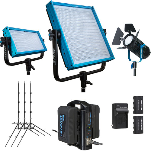 Dracast Remote Newsroom Studio Basic Bi-Color Light Kit (V-Mount)