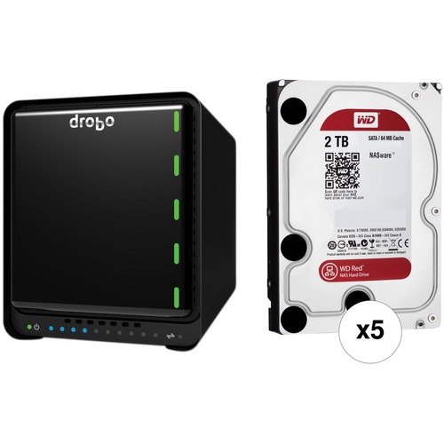 Drobo 10TB (5 x 2TB) 5N 5-Bay NAS Gigabit Ethernet Storage Array Kit with Hard Drives