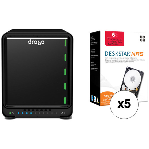 Drobo 5D 30TB Professional Storage Array Kit with HGST NAS Drives (5 x 6TB)