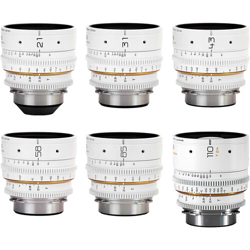 Dulens APO Mini Prime T2.4/T2.6 6-Lens Set (ARRI PL, White)
