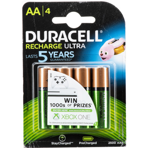 Duracell Rechargeable 2500mAh AA NiMH Batteries (4 Pack)