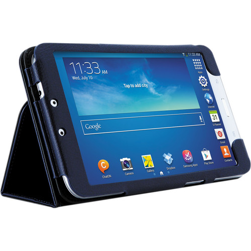 Duzign Trace Folio with Stand & Detachable Pocket for Samsung Galaxy Tab 3 8.0 (Blue)